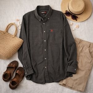 Ariat FR Heavyweight L Sleeve Button Up Dark Gray Shirt. Mens 3XL